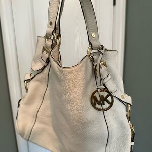 Michael Kors Cream Leather Shoulder Bag
